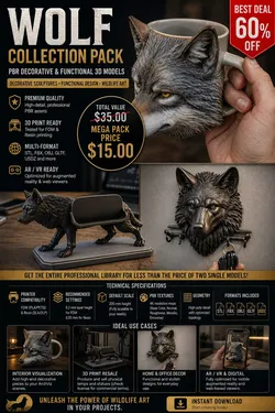 Wolf Collection Pack  PBR Decorative Models