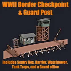 WW2 Checkpoint Terrain Pack – 1:56 Scale (28mm)