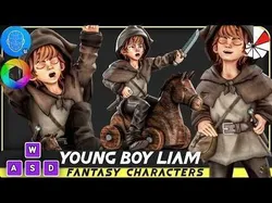 Young Boy Liam - Teenage Medieval Fighter with Horse Low-poly 3D model
