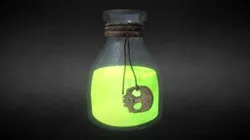 Bottle with skull-pendant and a mystical liquid