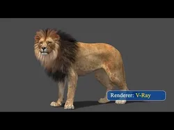 Lion Rigged Low-poly 3D model