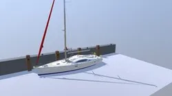 Moored to a wall