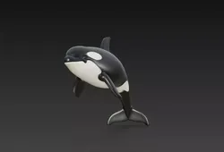Orca Whale Jumping Stylized Marine Animal 3D Print Model STL 3D print model
