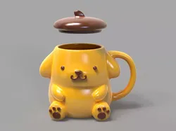 Pompompurin Inspired 3D Printable Mug with Lid 3D print model