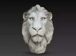 Sovereign Lion Head STL Wildlife Wall Sculpture Model 3D print model