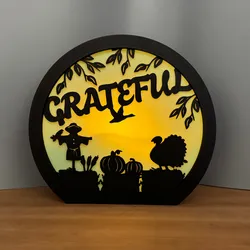 Thanksgiving Lamp Thanksgiving Grateful Home Decor Nightlight Candle holder