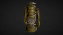 Vintage Rusted Militray Lantern 4K for rendering