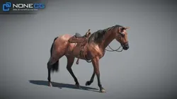 Animated Horses v5 3D model