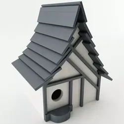 Birdhouse with roof 3D model