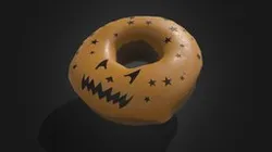 Donut Halloween Jack-o-Lantern