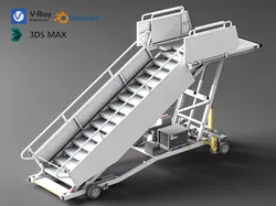 Electric Aircraft Passenger Boarding Stairs 3D Model 3D model
