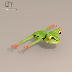 Frog cartoon character 3D model