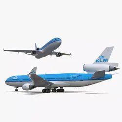 KLM McDonnell Douglas MD-11 Rigged for Cinema 4D 3D model
