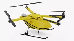Offshore Cargo Delivery UAV with Hook Rigged 3D model