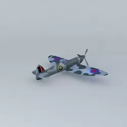 Old British battle plane Free 3D model