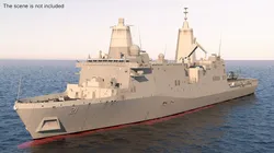 San Antonio-Class Transport Dock with Sikorsky MH 53 Rigged 3D model