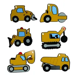 Set Keychain Keychain Tractor Truck Constriction Machines - Construction Machinery Keychain