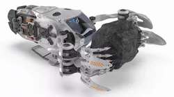 Spaceship Loader with Asteroid Rigged for Cinema 4D 3D model