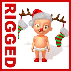 Baby Jake Christmas Rigged  3D model