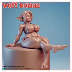 Camélia the goblin girl - Sitting "noodle stopper" figure Bikini variant