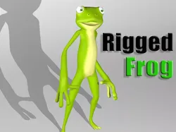 Cartoon frog character Low-poly 3D model
