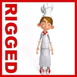 Chef cartoon 02 3D model