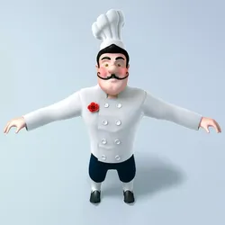 Chef cartoon 3D model