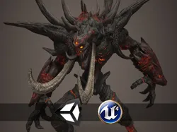Fire Demon - Animated and Game Ready Low-poly 3D model