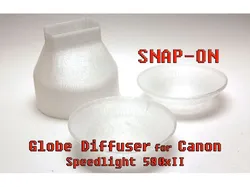 Flash diffuser with snap on domes for canon speedlight 580xII