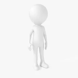 Fully rigged stickman character Low-poly 3D model