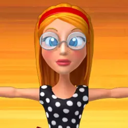 Girl Cartoon 02 Low-poly 3D model