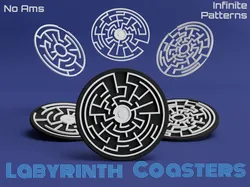 Labyrinth Coasters - Generate Infinite Patterns! - Free 3D Print Model