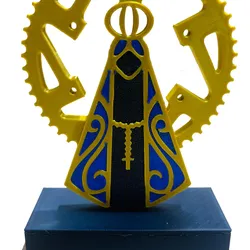 Our Lady of Aparecida Trophy with Bicycle Crown - Faith and Creativity on Wheels!