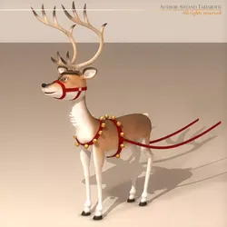 Santa Reindeer Cartoon 3D model