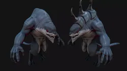 Sea tiger handpainted stylized game ready Low-poly 3D model