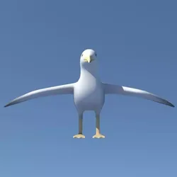 Seagull on sky Low-poly 3D model