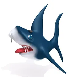 Shark cartoon 02 Low-poly 3D model
