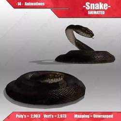 Snake Animated Low-poly 3D model