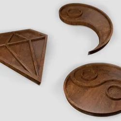 Tray Collection – STL Files for CNC Use (Yin yang, Diamond)