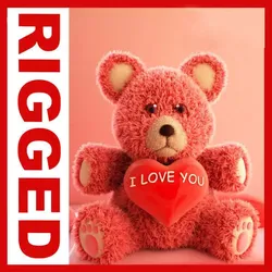 Valentine Teddy Bear Low-poly 3D model