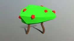 Big Low Poly Berry Bush