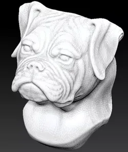 boxer dog 3D print model