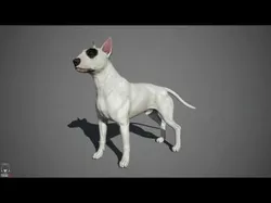 Bull Terrier Real-Time Low-poly 3D model