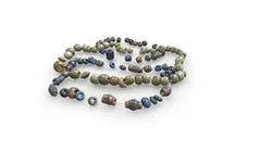 Colored beads, painted glass