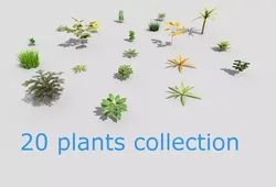 low poly foliage pack Low-poly 3D model