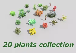low poly foliage pack Low-poly 3D model