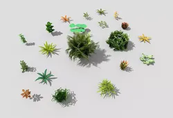 low poly foliage pack Low-poly 3D model