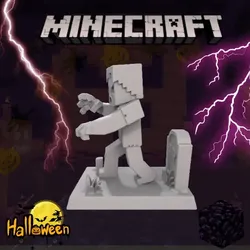Minecraft Scary Zombie 3D Figure - Halloween