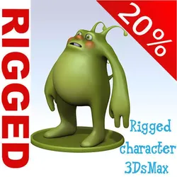 Monster Green Cartoon Rigged  3D model