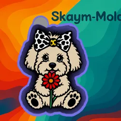 🐾 Shih Tzu with Bow & Flower – Freshie, Keychain, Resin & Candle Mold